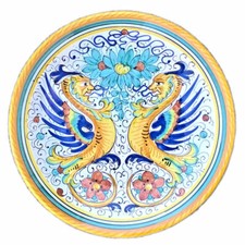 Piatto Deruta ceramica maiolica dipinto a mano Raffaellesco centrotavola parete