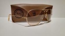 VINTAGE B&L RAY BAN AVIATOR GOLD USA 58[]14 PHOTOBROWN