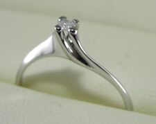 Anello solitario in oro bianco 18kt. con diamante da ct. 0.08 L.G. garanzia