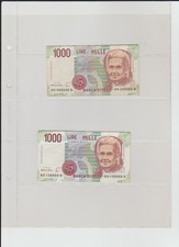 DUE BANCONOTE MILLE LIRE  1000