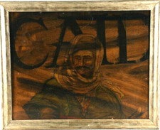 Dipinto a Olio Tecnica Mista Orientale Grande Bez.caid Uomo Con Panno E Barba