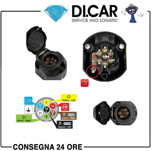 Presa poli 12v impermeabile - presa,