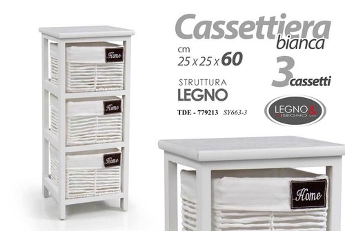 Cassettiera cassetti vimini - 3,