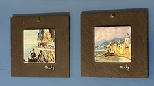 N. 2 quadri in ardesia, panorami riviera ligure, come da fotografie