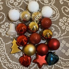Decorazioni Albero Di Natale - Pallina - Campana - Stella - Cuore - 19 Pezzi