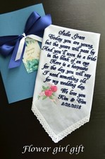 Fiore ragazza regalo matrimonio fazzoletto qualcosa di vecchio fazzoletto blu ricamato
