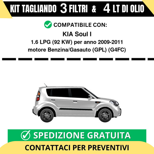 Tagliando per kia soul 6 - per, 1.6