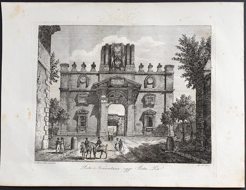 Stampa antica porta pia roma - stampa,