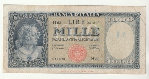 1000 lire italia - italia, 20/03/1947