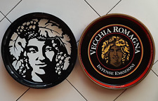 VASSOIO LATTA VECCHIA ROMAGNA ETICHETTA NERA BIANCA GIOVANNI BUTON BRANDY 1820