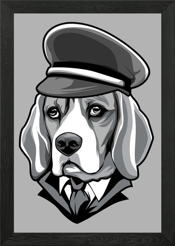 Pilot beagle dog framed - beagle,