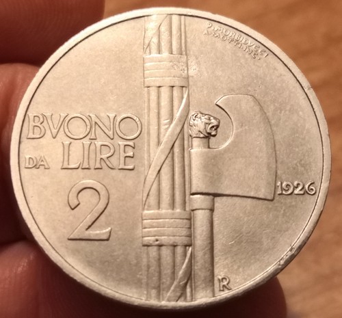 Moneta lire 1926 fascio - 2,