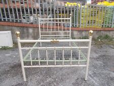 LETTO IN FERRO CON RETE LACCATO BEIGE 120X200CM USATO