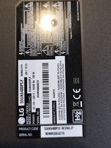 Uk6400 ricambi schede - tv, 55
