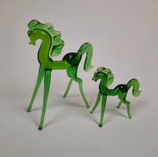 Vecchie statuine in vetro originali Midcentury cavalli figure anni 50 60 puledro vetro