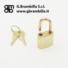 LUCCHETTO OTTONE DORATO LUCIDO MM.20 BORSETTA BORSA VALIGIA PORTA GIOIELLI