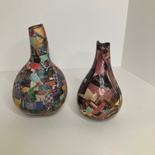 Set vaso zucca decoupage unico