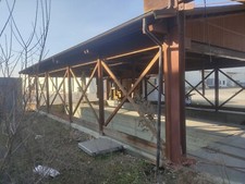 tettoia in legno dimensioni: l. 1450cm, larghezza 740cm, altezza 235cm utili.