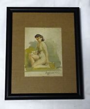 FRANCO MAZZUCCHETTI ACQUERELLO - RITRATTO DI RAGAZZA 1950 ORIGINALE - 374-