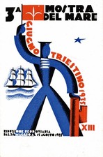 TRIESTE - CORVA - 1935, Mostra del Mare - FUTURISMO - Commemorativa - VG - PU361