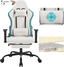 Sedia Gaming con Massaggiatore, Poltrona Ufficio Ergonomica, Sedia da Scrivania 