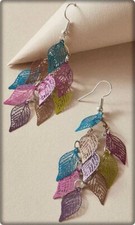 ORECCHINI A FOGLIA COLORATE