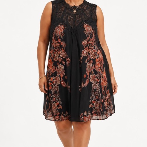 Abito slip boho floreale con