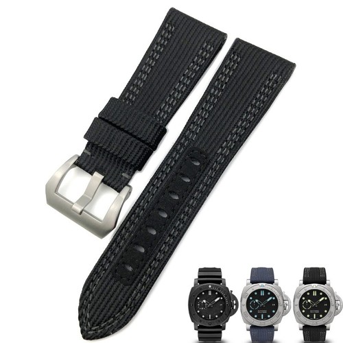 Black grey nylon strap - black,