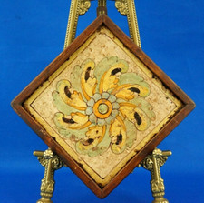 Caltagirone antica rara riggiola mattonella siciliana maiolica ceramica 1500 XVI