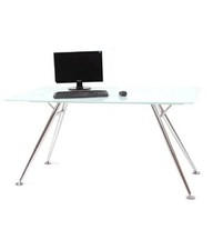 Scrivania vetro bianco porta