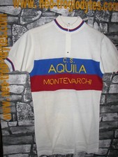 # Vintage Cycling Jersey Wool Maglia Ciclismo Bici Aquila Montevarchi '70 Eroica