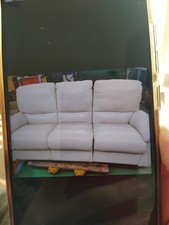 divano 3 posti in pelle, bianco panna, ottime condizioni