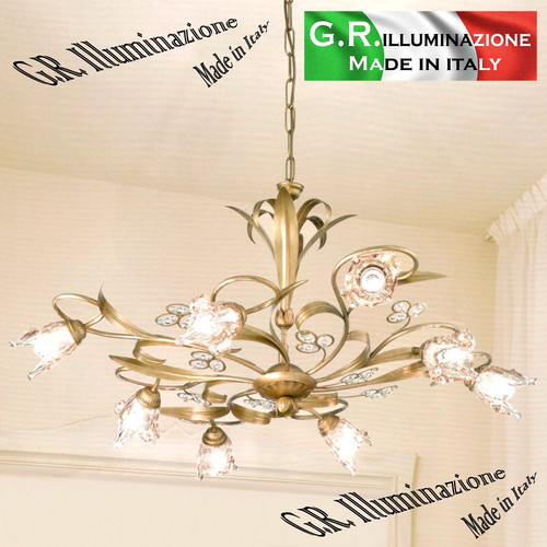 Lampadario ferro battuto - lampadario, in