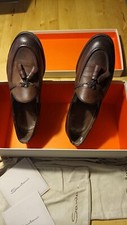 Mocassino Santoni Uomo marrone con Nappine cuciture Good Year