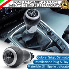 POMELLO LEVA CAMBIO SEAT IBIZA 6J 5 MARCE GRIGIO SATINATO SIMILPELLE TRAFORATO