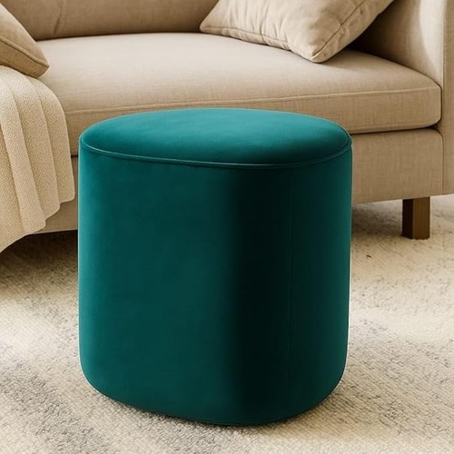 Modern velvet ottoman pouf - ottoman,