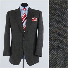 Giacca tweed uomo italiana 42R taglia UK NINO CERRUTI marrone lana cappotto sportivo blazer