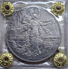 5 lire 1911 cinquantenario SPL+