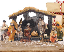 Presepe Natalizio,Presepe Completo Set Capanna,Set Di Presepe Del Villaggio Di N