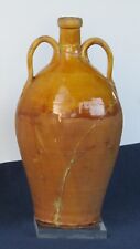 r262 Antica anfora da vino terracotta smaltata a piombo Grottaglie Inizio 900