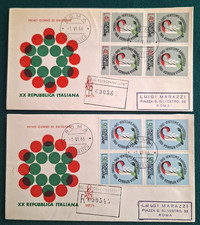 ITALIA 1966 VENTENNALE REPUBBLICA 2 BUSTE PRIMO GIORNO FDC VENETIA VIAGGIATE