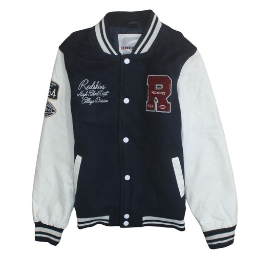 Giacca varsity blu pelle - pelle, rossa
