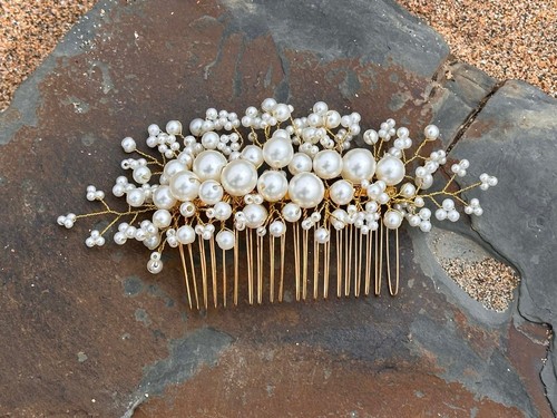 Elegante pettine capelli - capelli, perla