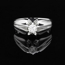 ANELLO SOLITARIO UOMO ORO