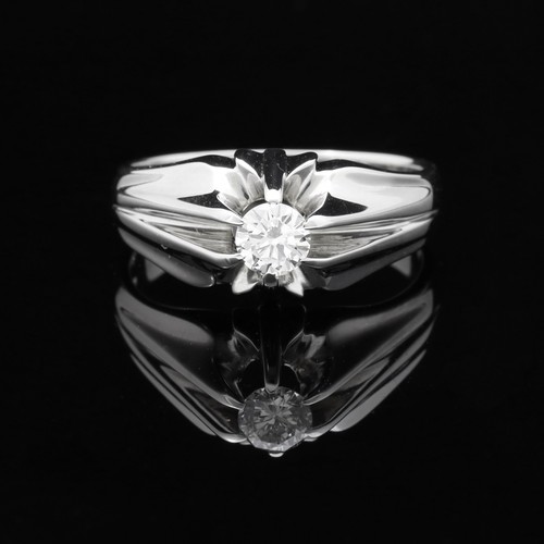 Anello solitario uomo - uomo, oro
