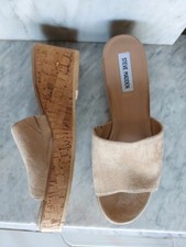 STEVE MADDEN Sandali Camoscio Zeppe donna da signora numero 41 EU Beige Marrone