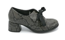 Lilimill 6739 scarpa allacciata pitone verdegrigio laccio raso tacco largo 5 cm