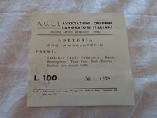 BIGLIETTO LOTTERIA 1961 ACLI