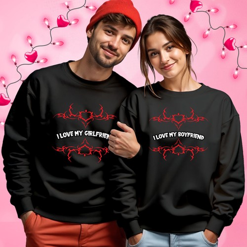 Maglione felpa abbinato cuore