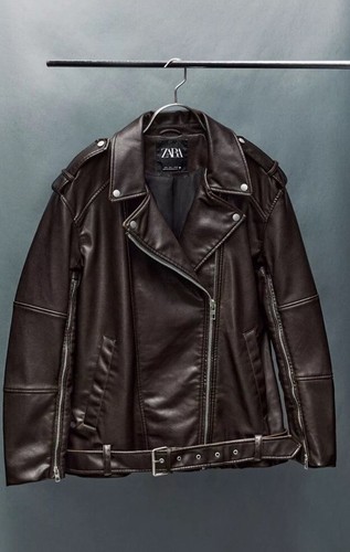 Zara giacca biker ecopelle - biker,